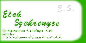 elek szekrenyes business card